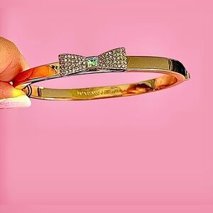 kate spade NWT Pave Bow Hinged Bracelet Rose Gold